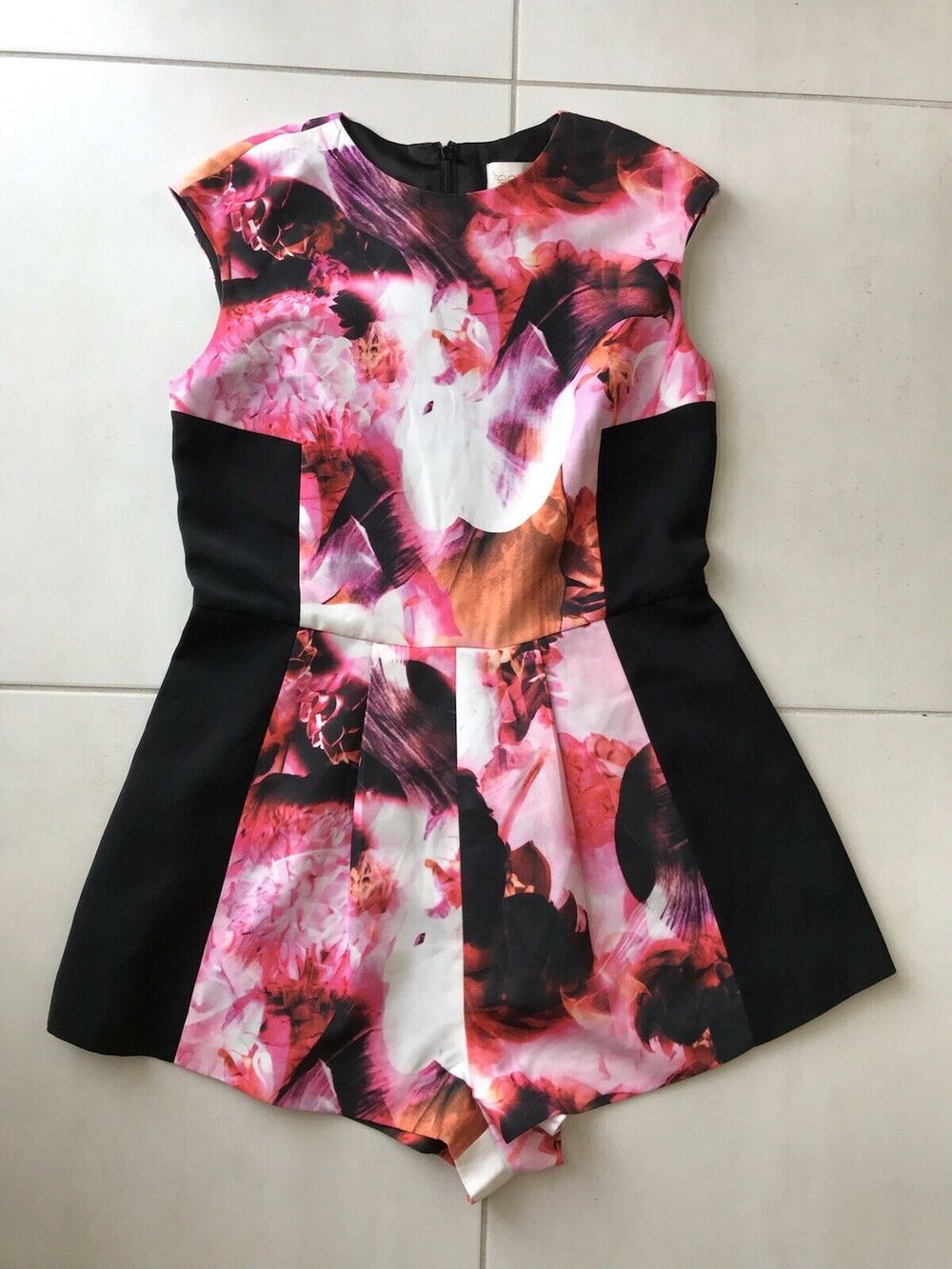 Keepsake Label Romper Playsuit Floral Abstract Print Color Block Romantic Chic